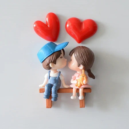 Refrigerator Magnet Creative Three-dimensional Cartoon Character Home Decoration Magnet Couple Set Refrigerator Magnet Decore