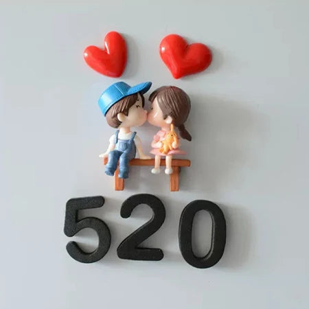 Refrigerator Magnet Creative Three-dimensional Cartoon Character Home Decoration Magnet Couple Set Refrigerator Magnet Decore