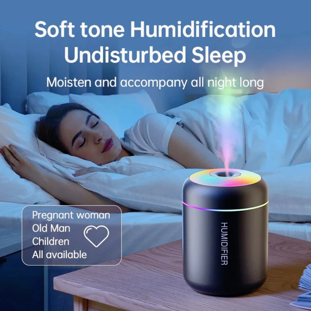 180ML Mini Air Humidifier USB Electric Aroma Diffuser Essential Oil Purifier Aromatherapy Mist Maker Lights For Car Home Bedroom