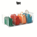 Transparent acrylic handbag organizer, 4-compartment hanging clutch bag storage rack, wardrobe bag separator, suitable for tote