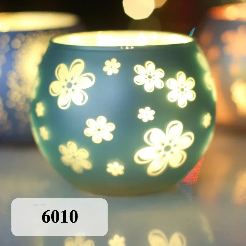 Glass Candlestick Votive Color Candle Cup Holder Tea Light Candelabra for Christmas Wedding Party Home Decore