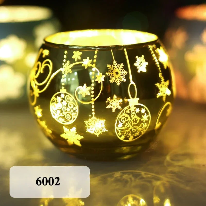 Glass Candlestick Votive Color Candle Cup Holder Tea Light Candelabra for Christmas Wedding Party Home Decore