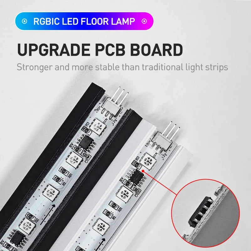 180CM Smart APP Remote Control RGB LED Floor lamp  Modern Corner Floor Light Atmospheric Standing Stand Light Indoor Home Decor