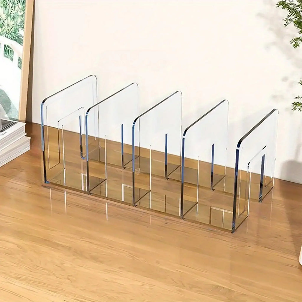 Transparent acrylic handbag organizer, 4-compartment hanging clutch bag storage rack, wardrobe bag separator, suitable for tote