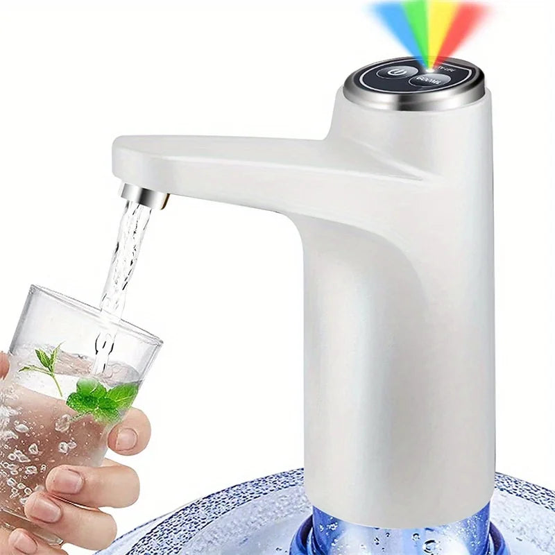 Portable electric water dispenser pump - suitable for 2-5 gallon bottles, USB rechargeable lithium battery, 4W power, easy to op