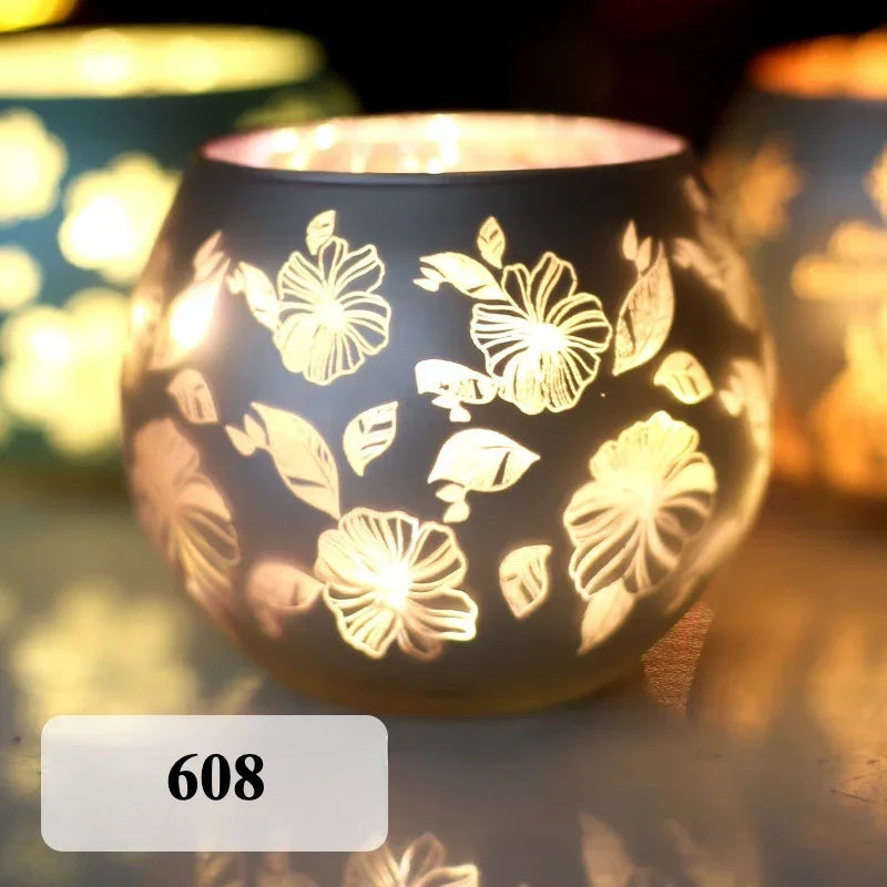 Glass Candlestick Votive Color Candle Cup Holder Tea Light Candelabra for Christmas Wedding Party Home Decore