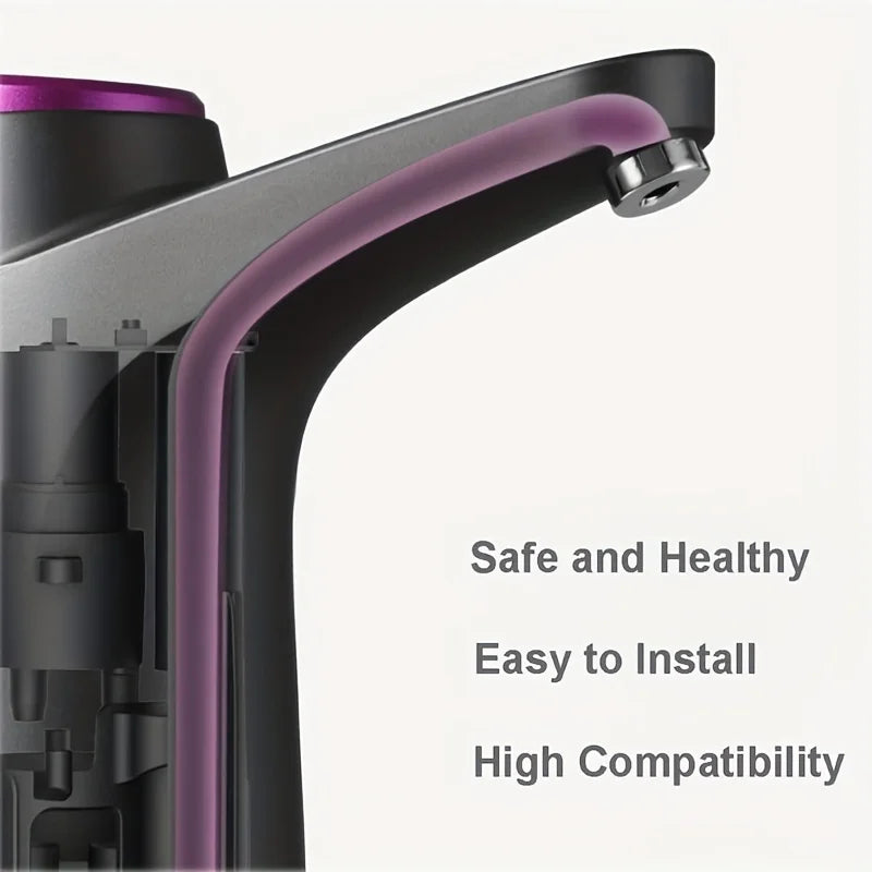 Portable electric water dispenser pump - suitable for 2-5 gallon bottles, USB rechargeable lithium battery, 4W power, easy to op