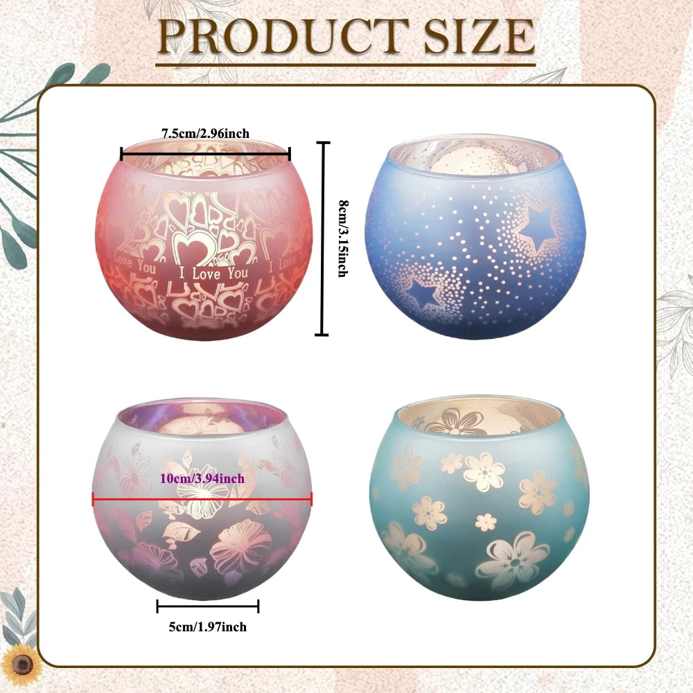 Glass Candlestick Votive Color Candle Cup Holder Tea Light Candelabra for Christmas Wedding Party Home Decore
