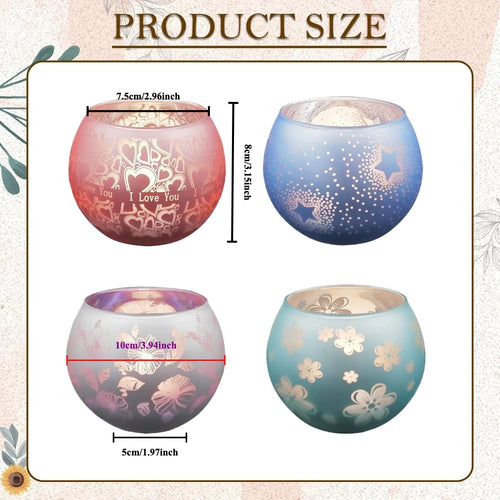 Glass Candlestick Votive Color Candle Cup Holder Tea Light Candelabra for Christmas Wedding Party Home Decore