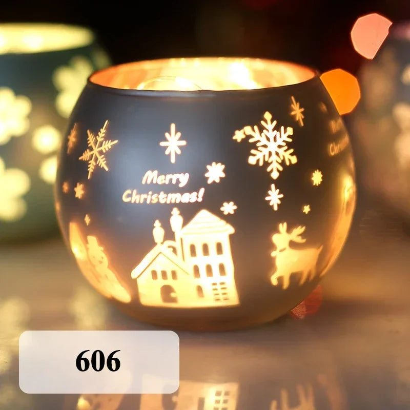 Glass Candlestick Votive Color Candle Cup Holder Tea Light Candelabra for Christmas Wedding Party Home Decore