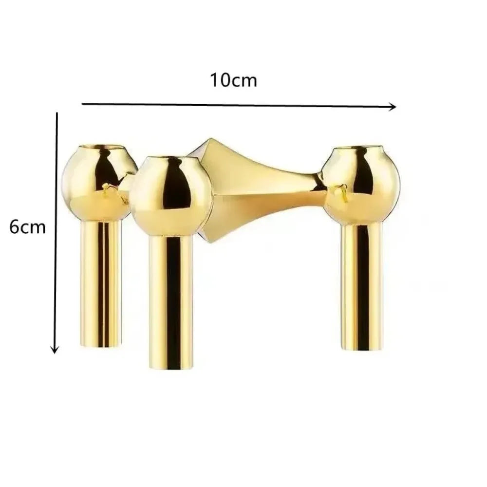 New Metal Molecular Structure Candle Holder Nordic Silver Home Decore Candelabra Candle Stand Gift